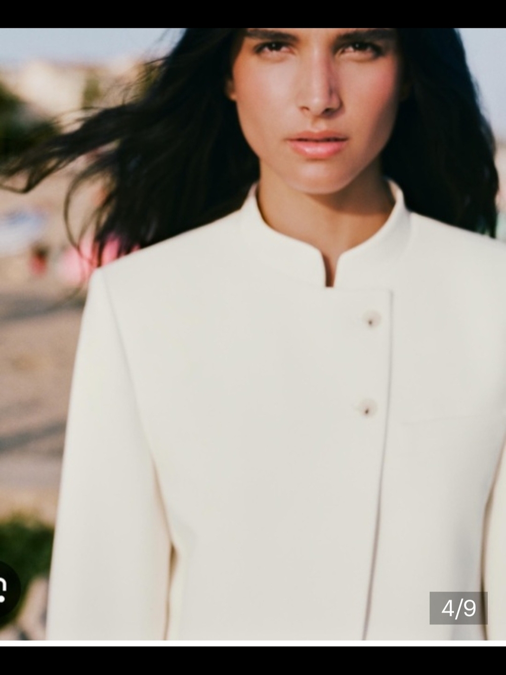 ZARA NWT White Cropped Jacket Minimalist Structured Blazer Chic - Picture 6 of 11